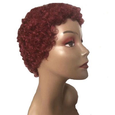 Afro Kinky Curly Cheveux humains courts Machine faite Perruques pour hommes Cheveux brésiliens
