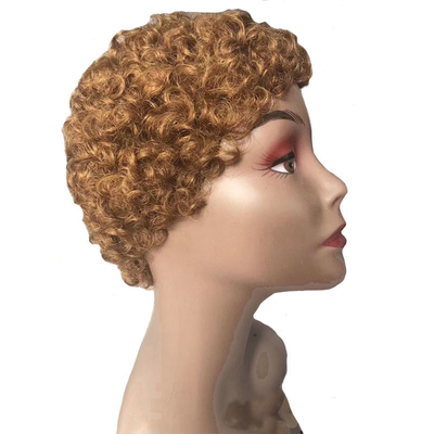 Afro Kinky Curly Cheveux humains courts Machine faite Perruques pour hommes Cheveux brésiliens