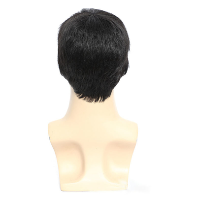 360 naturel pré-pluck courte fermeture perruque pour homme doux et brillant