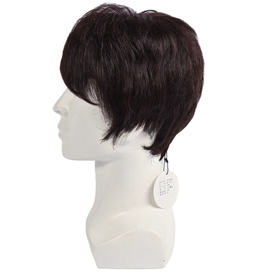 360 naturel pré-pluck courte fermeture perruque pour homme doux et brillant