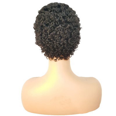 Machine faite courte coiffure en boucles humaine Perruque Afro boucles sans fermeture de dentelle Vierge brésilienne