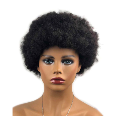 Cuticule de cheveux humains indiens crue alignée coupe de pantin Afro bouclée Perruques GS fournitures 250g-450g