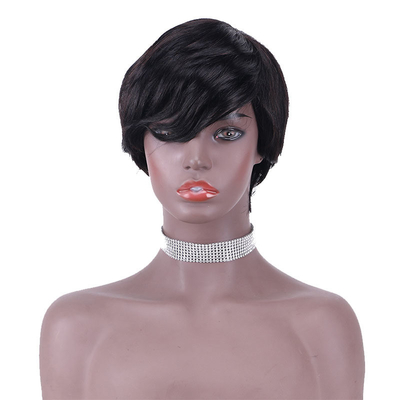 Des perruques à 100% pour cheveux humains pour femmes noires Des perruques courtes à coupe de fées Prix abordables Vente