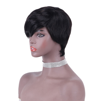 Des perruques à 100% pour cheveux humains pour femmes noires Des perruques courtes à coupe de fées Prix abordables Vente