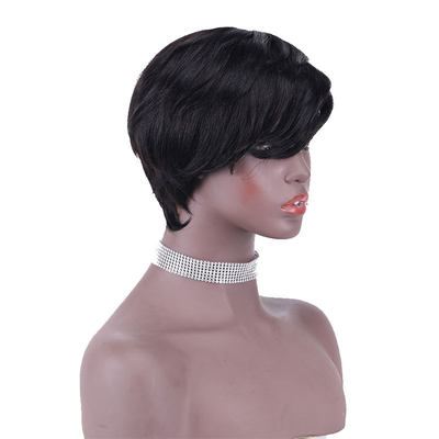 Des perruques à 100% pour cheveux humains pour femmes noires Des perruques courtes à coupe de fées Prix abordables Vente