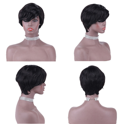 Des perruques à 100% pour cheveux humains pour femmes noires Des perruques courtes à coupe de fées Prix abordables Vente