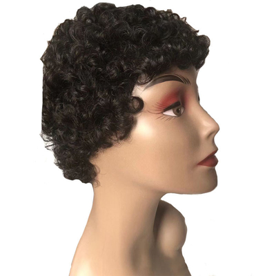 Des perruques à 100% pour cheveux humains pour femmes noires Des perruques courtes à coupe de fées Prix abordables Vente