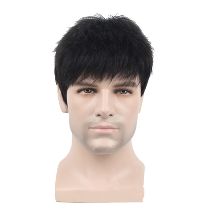 Perruques courtes sur mesure sans colle Cheveux naturels brésiliens pour les jeunes hommes à 250% de densité