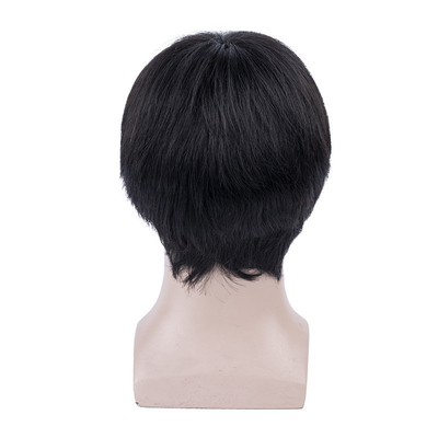 Perruques courtes sur mesure sans colle Cheveux naturels brésiliens pour les jeunes hommes à 250% de densité