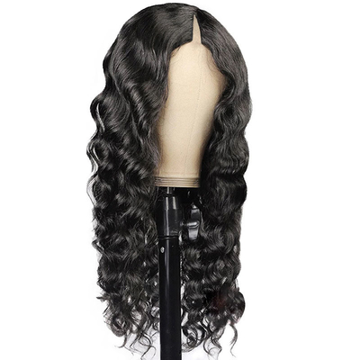 Longue chevelure humaine V Partie Perruque 30 pouces Kinky Cheveux droits brésiliens Remy Perruque