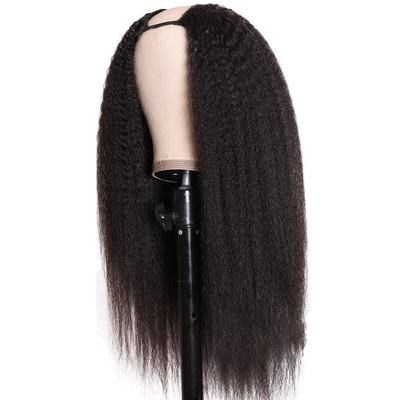Cheveux vierges avantage Kinky cheveux humains droits sans colle U Partie perruque pour l' achat en vrac