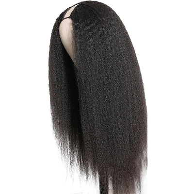 Cheveux vierges avantage Kinky cheveux humains droits sans colle U Partie perruque pour l' achat en vrac