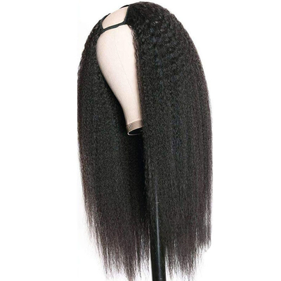 Cheveux vierges avantage Kinky cheveux humains droits sans colle U Partie perruque pour l' achat en vrac
