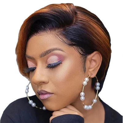 Coiffure brune claire Cheveux humains courts Blonde brésilienne Bob pour les femmes dans la trentaine