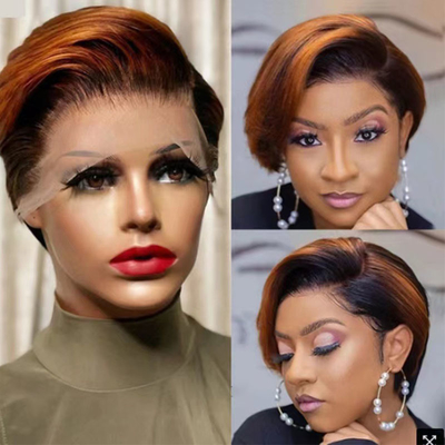 Coiffure brune claire Cheveux humains courts Blonde brésilienne Bob pour les femmes dans la trentaine