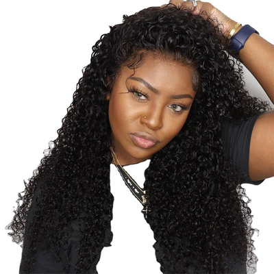 HD Suisse dentelle Front Mongolien Péruvien 13x4 Afro Kinky Curly cheveux humains Perruque avec cheveux de bébé