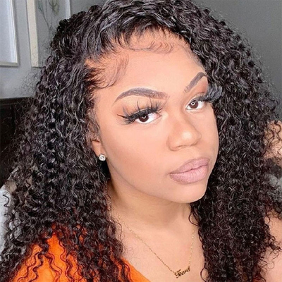 HD Suisse dentelle Front Mongolien Péruvien 13x4 Afro Kinky Curly cheveux humains Perruque avec cheveux de bébé