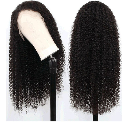 HD Suisse dentelle Front Mongolien Péruvien 13x4 Afro Kinky Curly cheveux humains Perruque avec cheveux de bébé