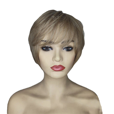 6' court sans colle naturel de Pixie Coupe brésilienne Perruque cheveux humains Perruques pour les femmes blanches