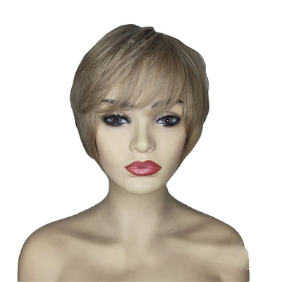 6' court sans colle naturel de Pixie Coupe brésilienne Perruque cheveux humains Perruques pour les femmes blanches