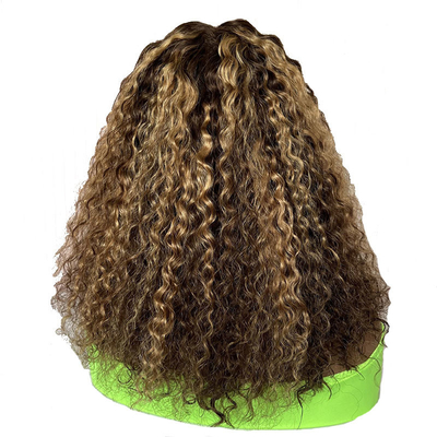 8 pouces HD dentelle avant vague d'eau péruvienne courte coupure émoussée bob bouclé cheveux humains perruques fo