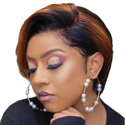 Cheveux haut T1B/30 Lentille avant Cheveux humains 100% Perruques courtes Perruques naturelles Pièces pour femmes