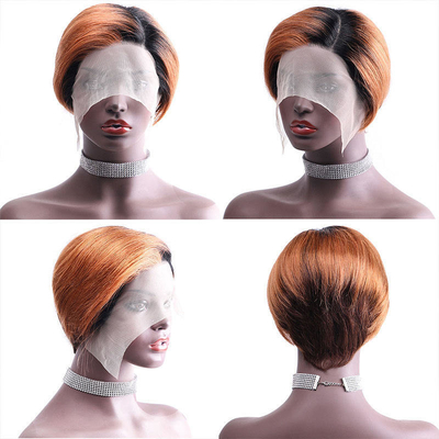 Cheveux haut T1B/30 Lentille avant Cheveux humains 100% Perruques courtes Perruques naturelles Pièces pour femmes