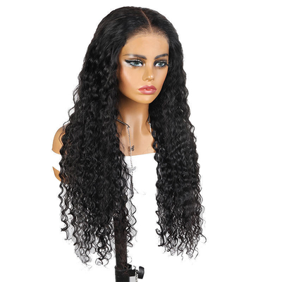 Cheveux humains 100% Full HD dentelle bob perruques vague d'eau pour les cheveux brésiliens en brun foncé