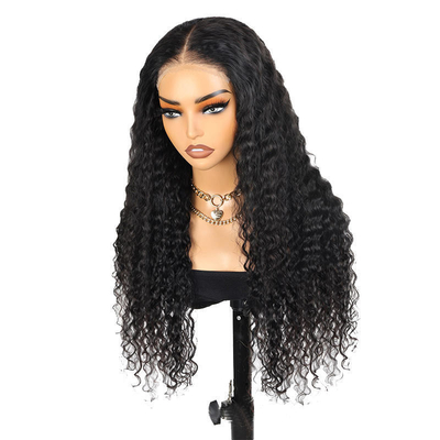 Cheveux humains 100% Full HD dentelle bob perruques vague d'eau pour les cheveux brésiliens en brun foncé
