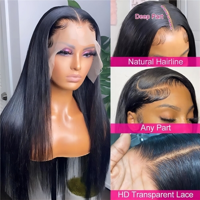 360 Full 13x6 Hd dentelle avant cheveux vierges perruques 100% cheveux humains naturels bruts avec frontale
