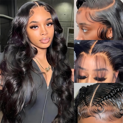 360 Full 13x6 Hd dentelle avant cheveux vierges perruques 100% cheveux humains naturels bruts avec frontale