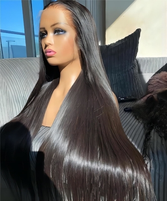 Taille moyenne dentelle avant originale brésilienne naturelle perruque de cheveux humains pour les femmes noires