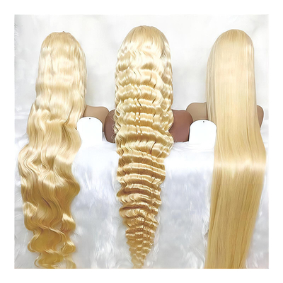 Cheveux chinois 613 Blonde 13X6 Hd Full Lace Frontale Cheveux humains bruts Perruque avec cheveux de bébé