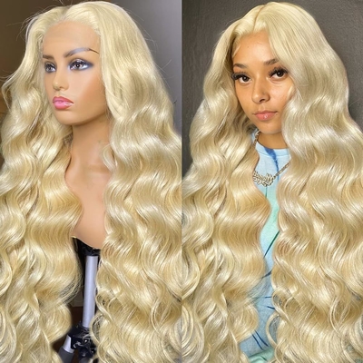 Cheveux chinois 613 Blonde 13X6 Hd Full Lace Frontale Cheveux humains bruts Perruque avec cheveux de bébé