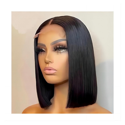 Cheveux brésiliens courts bob transparent bob perruques Hd dentelle avant perruques de cheveux humains 8-14 pouces
