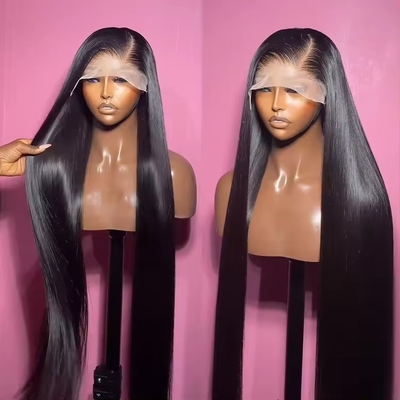250g-450g d'origine brésilienne osseuse droite 360 perruques de cheveux humains pour les femmes noires