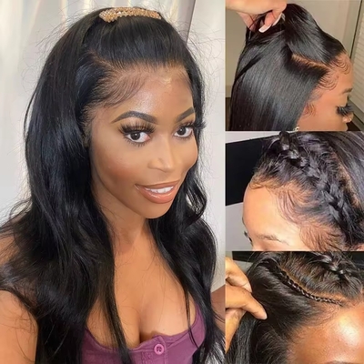 250g-450g d'origine brésilienne osseuse droite 360 perruques de cheveux humains pour les femmes noires